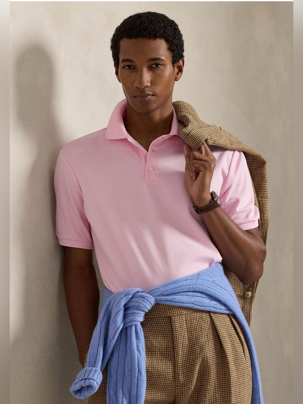 Polo by Ralph Lauren Classic Fit Soft Cotton Polo Shirt Carmel Pink Men XL